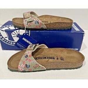 Birkenstock Women EU 35 US W4M2 Madrid Sandals Meadow Flowers Khaki Narrow Fit